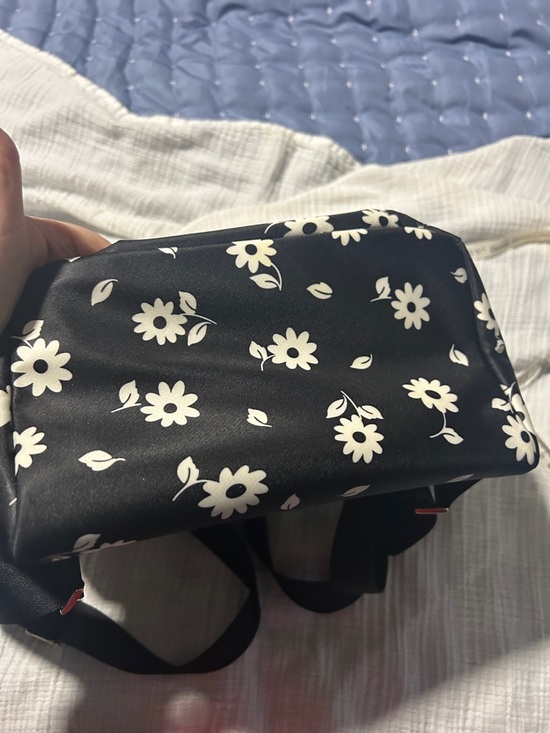 Kate Spade Black Floral Mini Backpack with White Daisies LIKE NEW Nylon main image 5